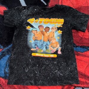 Preloved Black Graphic T-Shirt with Cartoon Print